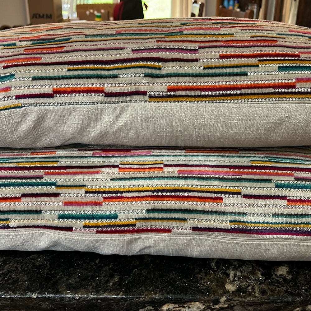 2 Rectangular Down-Filled Throw Pillows